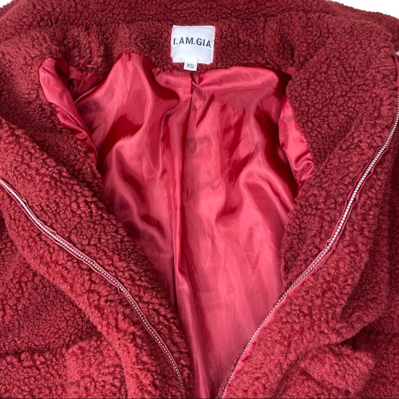 ❌SOLD❌ I.AM.GIA. Burgundy Pixie Coat Teddy XS - Picture 5 of 8